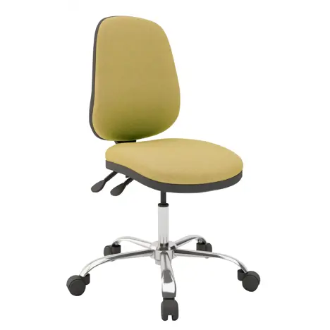 High Back Operators Chair - Chrome - Task Adjustable Arms - Fortress FL821